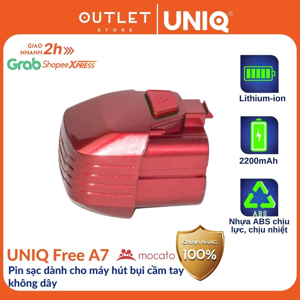 Pin sạc dành cho máy hút bụi cầm tay không dây gia đình UNIQ Free A7 mini hút sofa giường đệm lông thú cưng