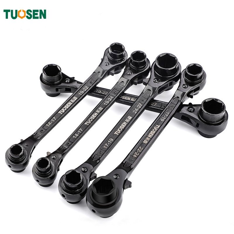 Cờ lê ổ cắm Ratchet 2 đầu TUOSEN, cờ lê bánh cóc - với 5 lựa chọn từ cỡ 14mm tới 27mm