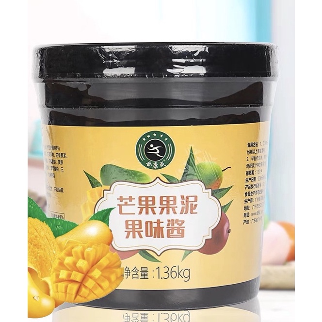 [GIÁ SỈ] Mứt Kiwi/Xoài người xanh Hekhang 1.36kg (hũ) (Mứt rất sệt, miếng xoài nguyên miếng, rõ màu sắc)