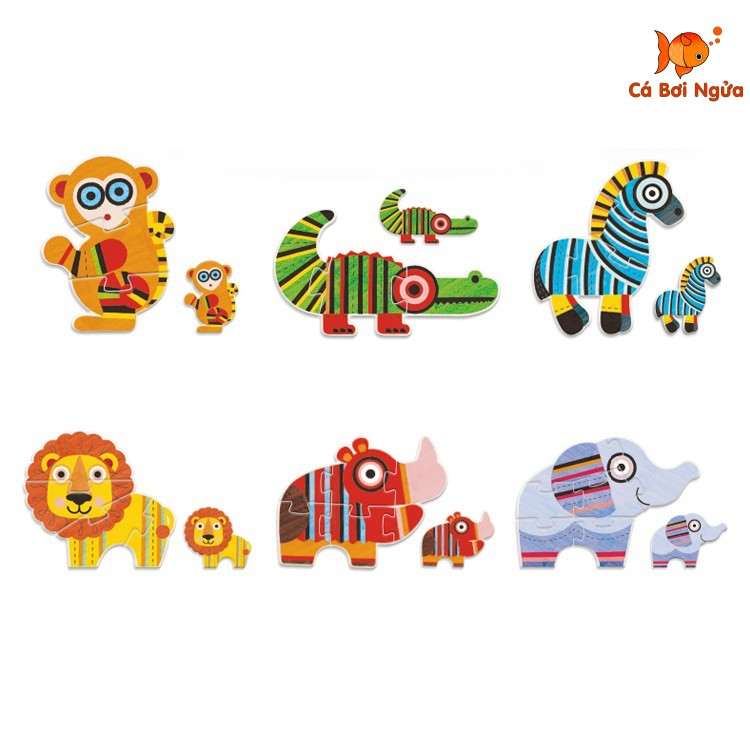 Đồ chơi xếp hình, Bộ xếp hình chính hãng My First Puzzle Mideer Động vật  - Animal