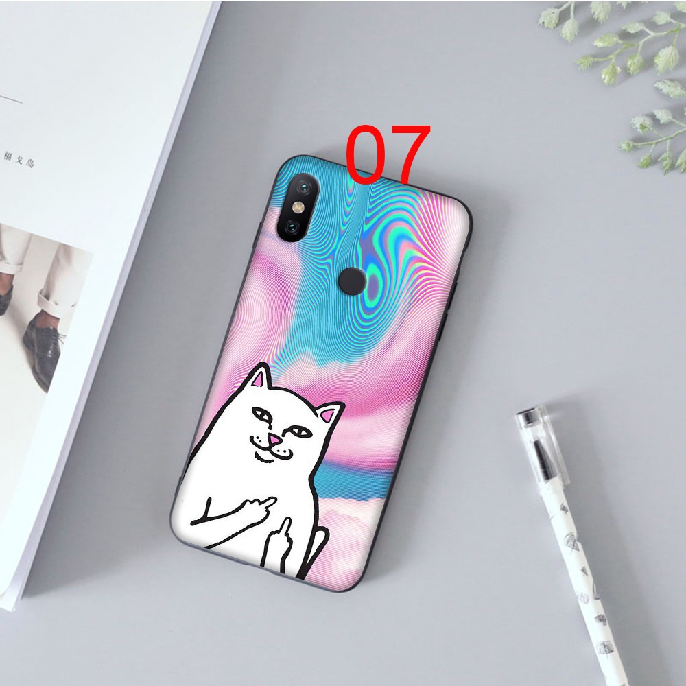 Ốp Điện Thoại Mềm Viền Đen Hình Mèo Giơ Ngón Giữa Cho Xiaomi Redmi Note 9 9t 9s Pro Max