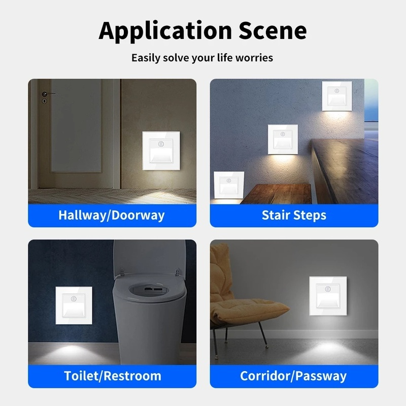 Đèn LED Cảm Biến Chuyển Động Ban Đêm Gắn Cầu Thang / Hành Lang / Phòng Ngủ