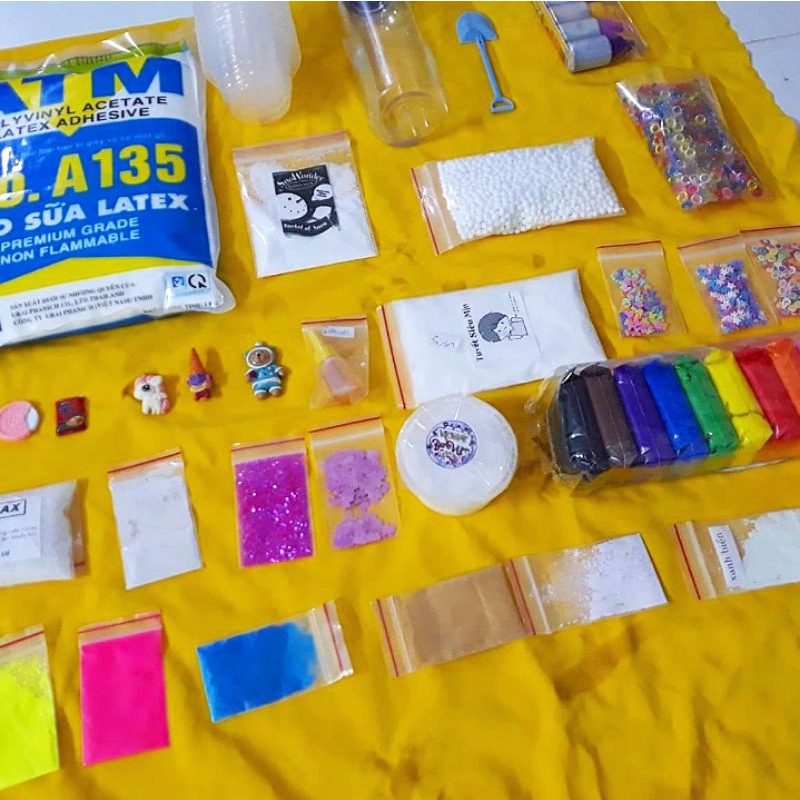 Bộ kit slime siêu to khổng lồ đầy đủ 30 món cho bé thoả thích bơi trong slime