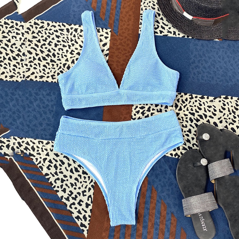 Bộ Đồ Bơi Bikini Co Giãn Màu Sắc Đỏ Trơn Quyến Rũ Cho Nữ