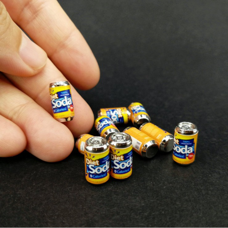 Charm mô hình lon Soda cho các bạn chơi búp bê BJD, trang trí tiểu cảnh, terrarium, DIY