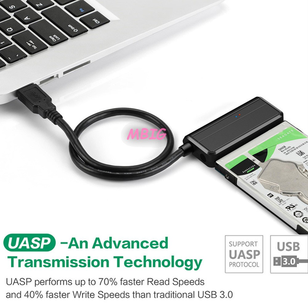 MG SATA to USB Cable 3.0 2.5/3.5 inches HDD SSD Hard Drive Converter Portable Line Adapter @vn