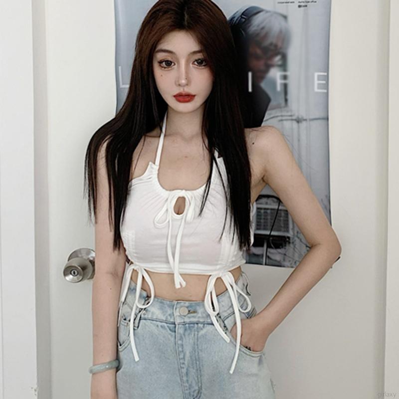 Áo dạng yếm phối dây rút phong cách Hàn Quốc gợi cảm quyến rũ cho nữ