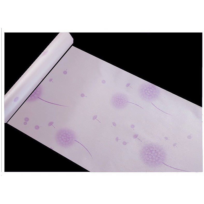 Giấy dán tường hoa bồ công anh sắc tím vấn vương khổ rộng 45cm có keo sẵn