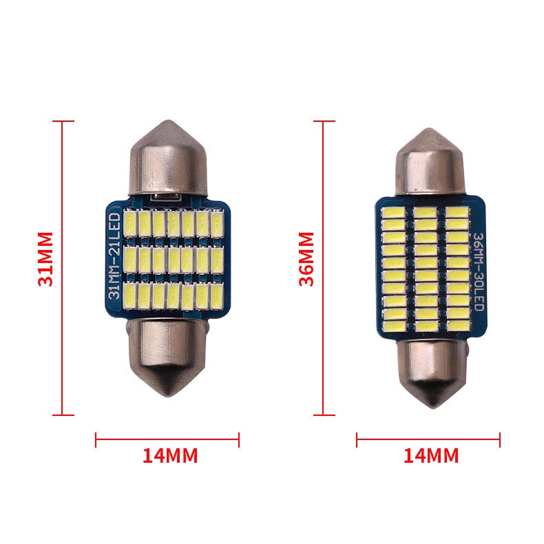 Bóng LED trần, đọc sách, cốp, chip 3014 festoon F3014-36 kích thước 31mm