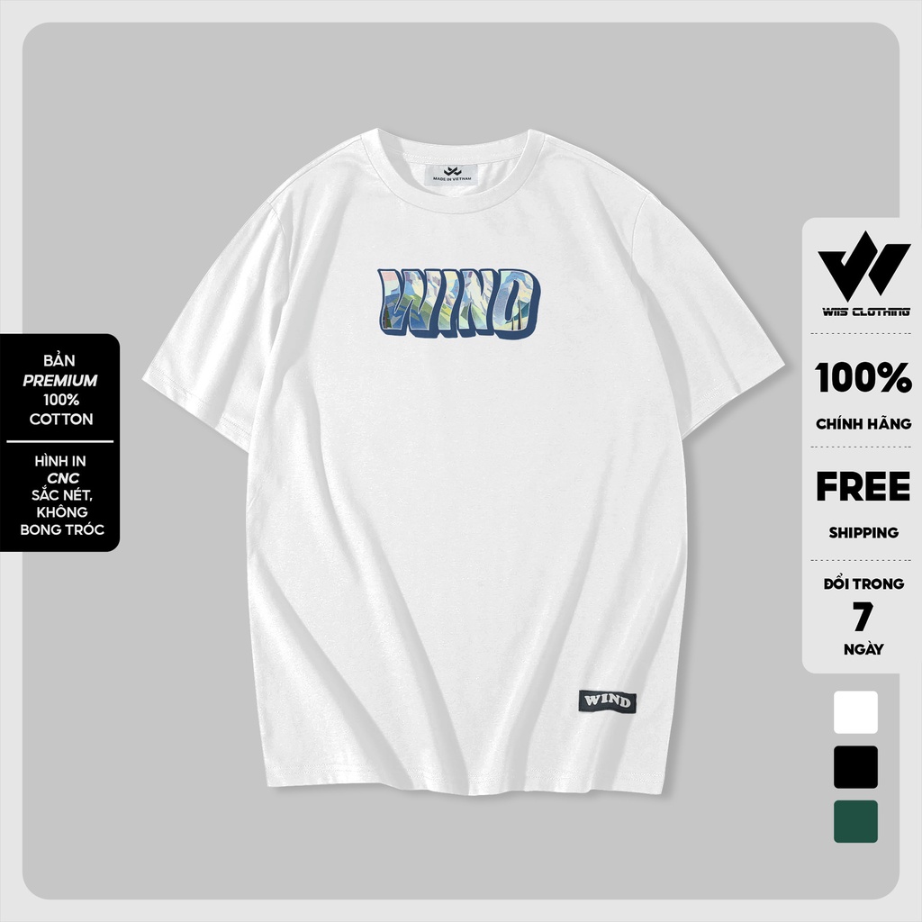 Áo thun tay lỡ unisex WIIS MOUNTAIN phông form rộng cotton 65% nam nữ oversize ulzzang
