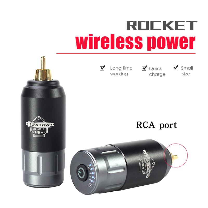 Nguồn Cấp Nguồn RCA Mini Cho Máy Xăm Hình Không Dây Có Thể Sạc Lại