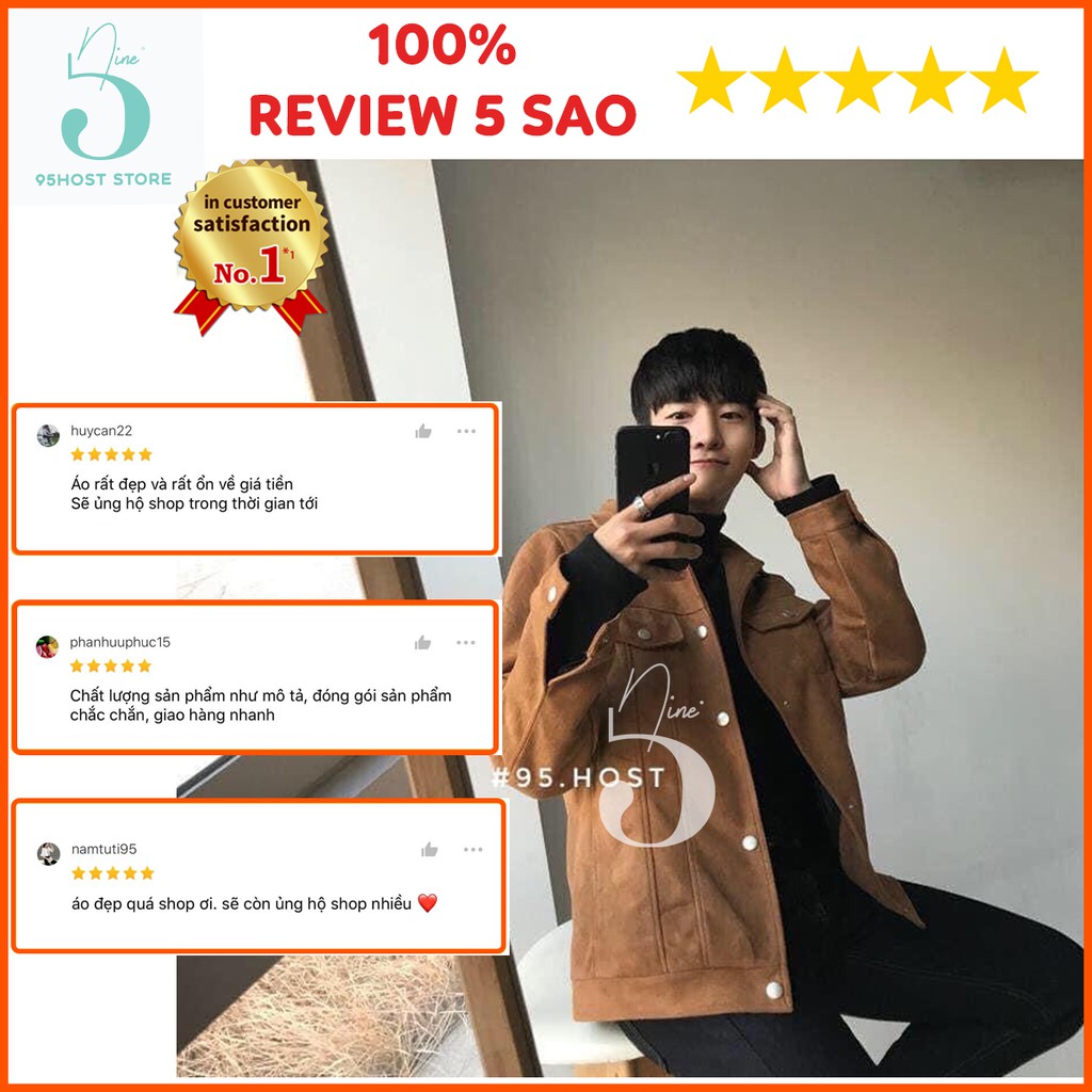 Áo khoác da lộn nam Cao cấp đẹp 95HOST JK030