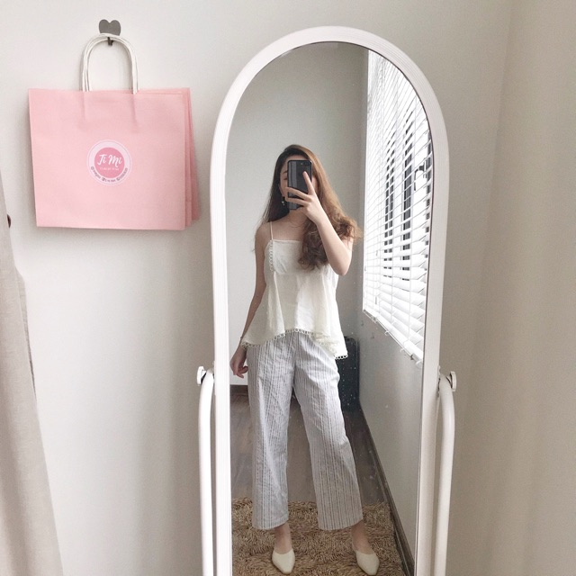 [Timibytimi] Quần culottes kẻ sọc màu 3