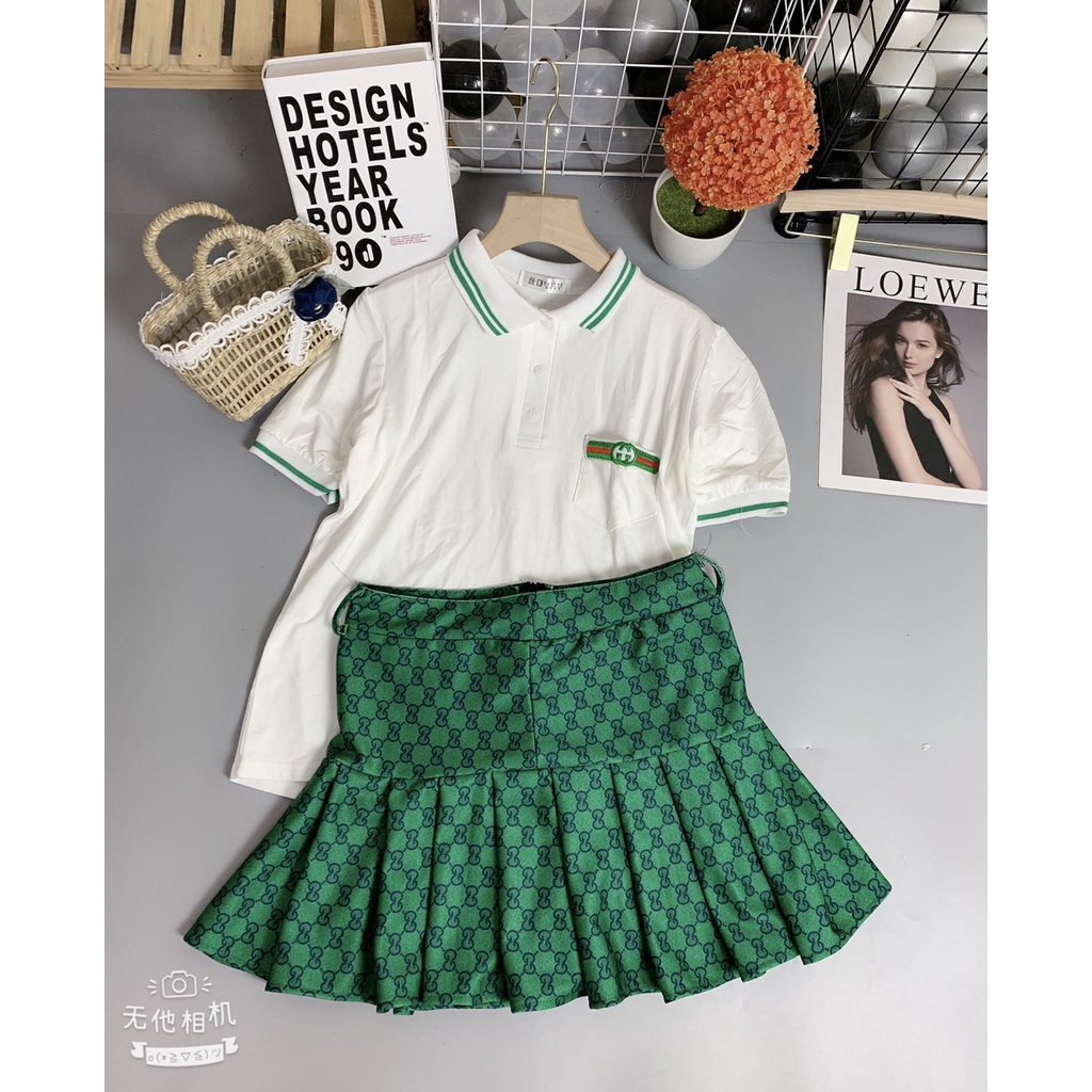 Sét GC,áo polo mix chân váy thô xếp ly mặc cực tôn dáng | BigBuy360 - bigbuy360.vn