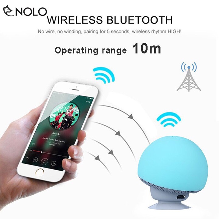 Loa Bluetooth Không Dây V2.1 EDR Đầu Nấm Công Suất 3W Có Đế Hít Chân Không