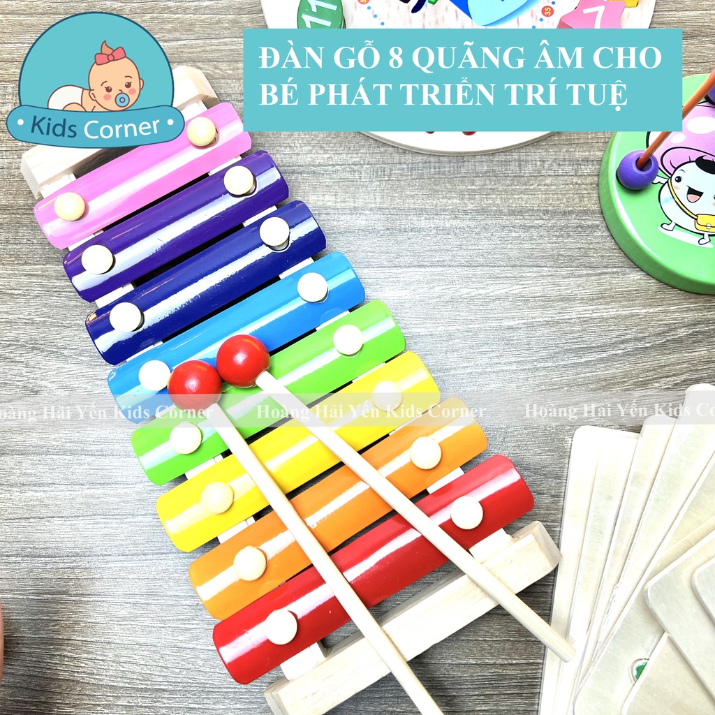 Đồ chơi đàn gỗ với 8 quãng âm, đồ chơi âm nhạc cho bé phát triển khả năng nhận biết, cảm quan, cảm thụ âm thanh.