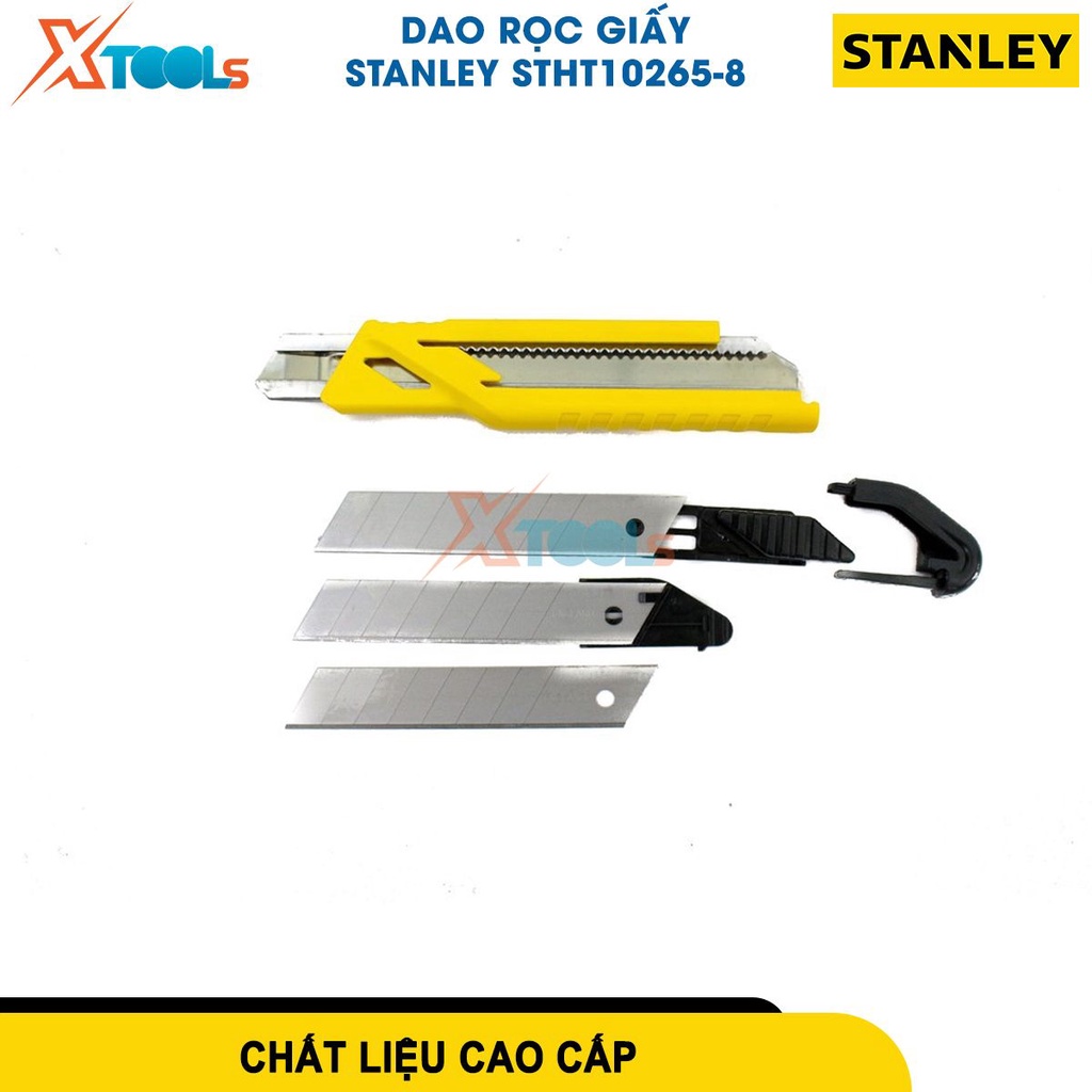 Dao rọc Stanley dao cắt đa năng 18mm STHT10265-8 nhựa ABS kèm 3 lưỡi thép mỹ khóa trượt tự động [CHÍNH HÃNG][XTOOLS]