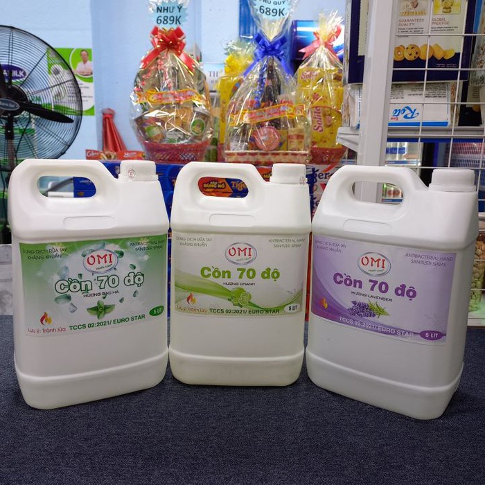 Cồn y tế 70 độ - Cồn OMI 5L có mùi hương (hương chanh sả/ bạc hà/ Lavender)