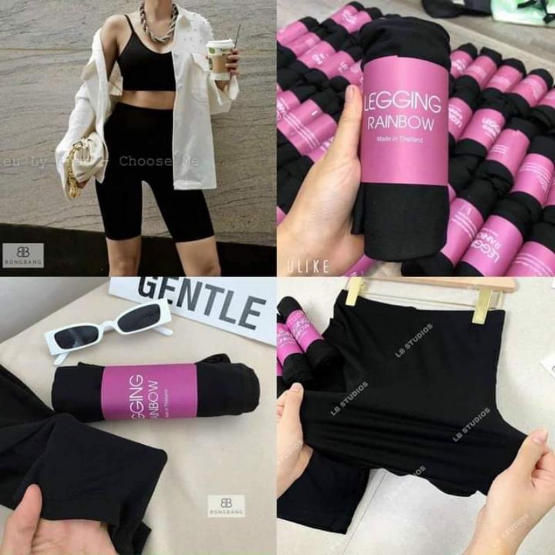 Quần legging lửng thái💥Quần legging ngố đùi thái cạp chun siêu mịn💥