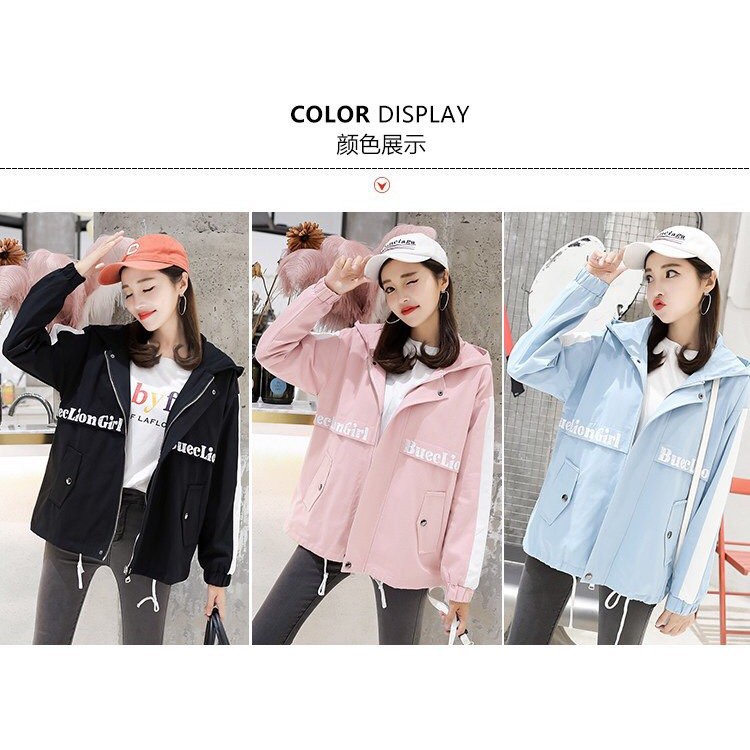 [S04] Áo khoác dù nữ 2 lớp in chữ LionGirl xinh xinh - M043