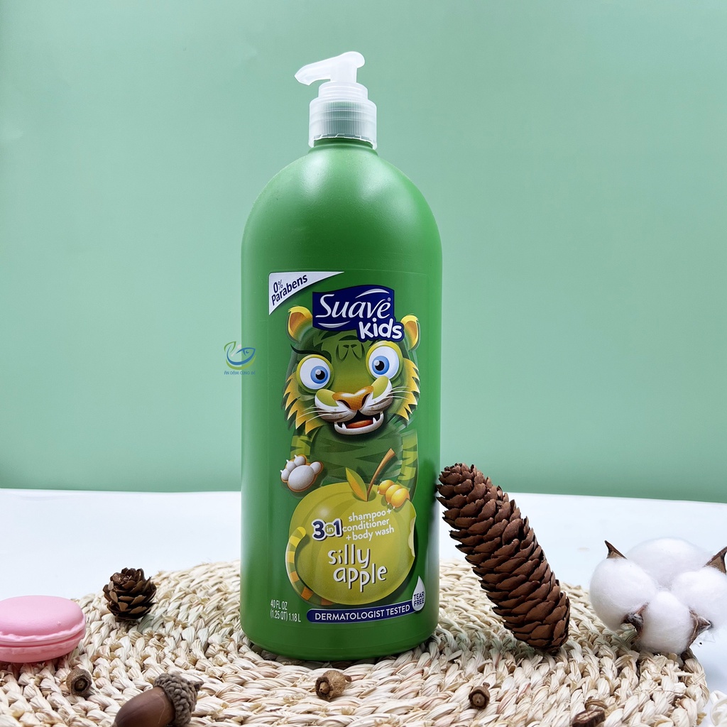 Sữa tắm gội xả cho bé 3in1 Suave Kids không parabens cho bé từ 2 tuổi 1180ml Mỹ chính hãng 07940
