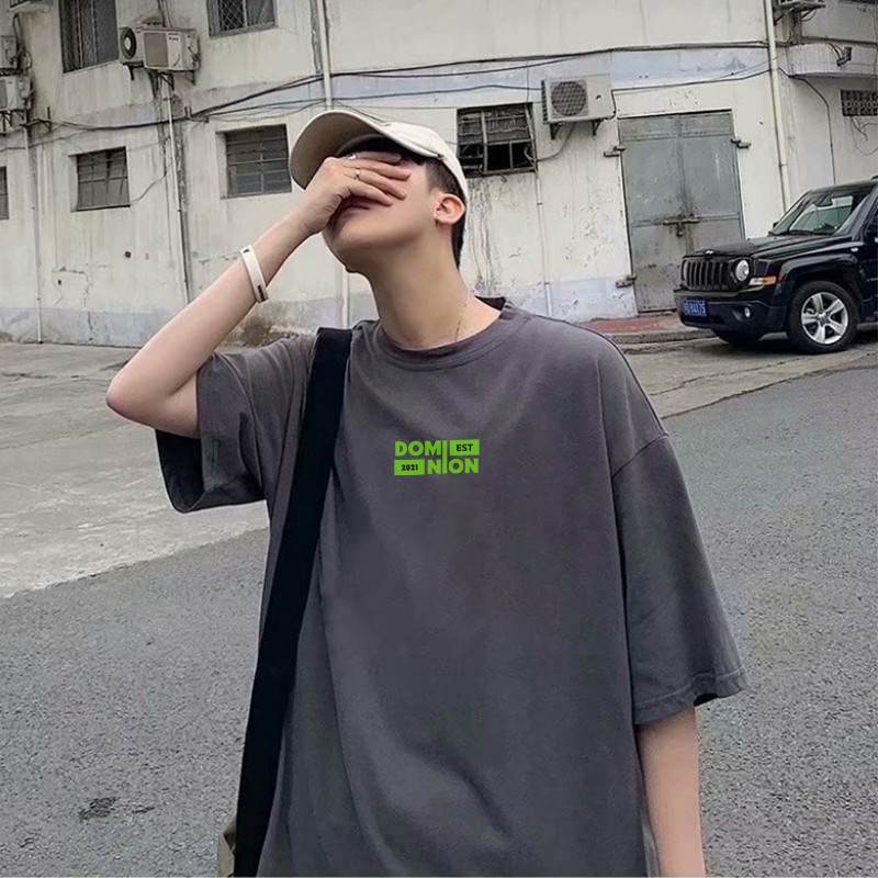 Áo phông nam nữ unisex tay lỡ thun form rộng teen cổ tròn oversize cotton DOMINION VER1 màu đen trắng tee pull freesize