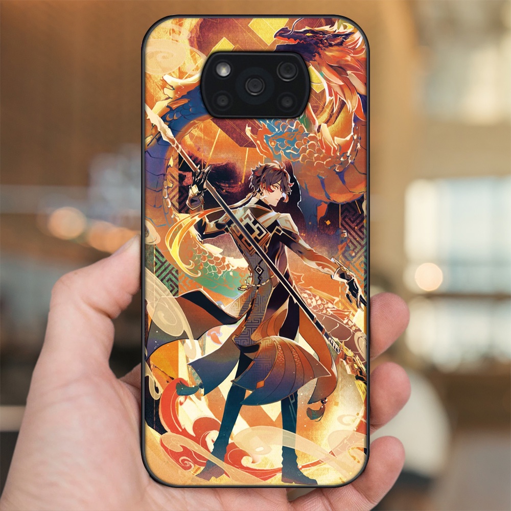 Ốp lưng Xiaomi Poco X3, Poco X3 Pro, Poco X3 NFC viền đen in hình Zhongli Genshin Impact