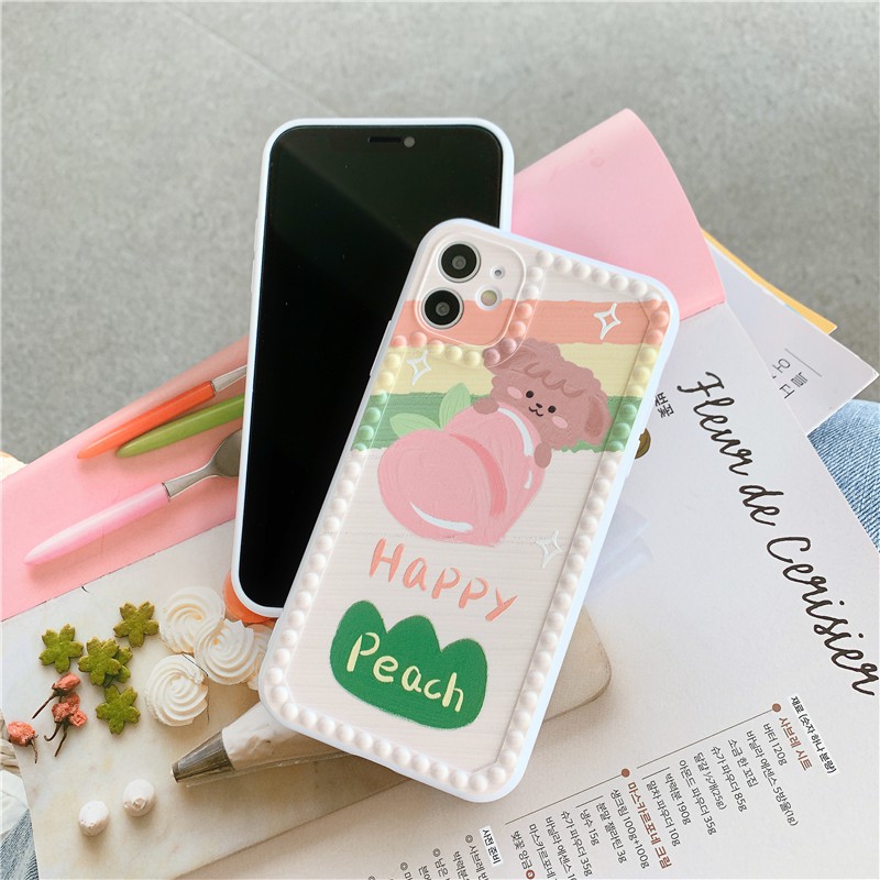 Ốp lưng iphone viền chấm bi tranh sơn dầu Chóthỏ 7plus/ 8plus / x / xs / xs max /11 /11 promax Dino Case