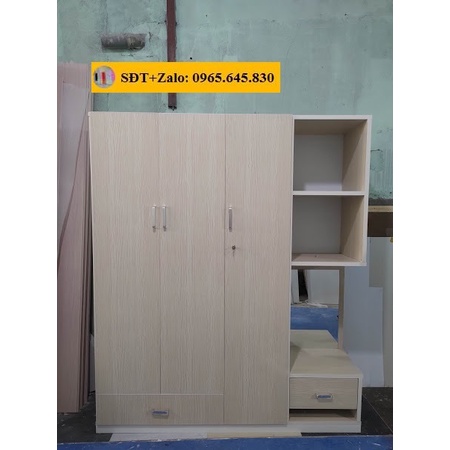 Tủ Nhựa Đài Loan 3 Cánh 1 Kệ Màu Gỗ Sồi N143