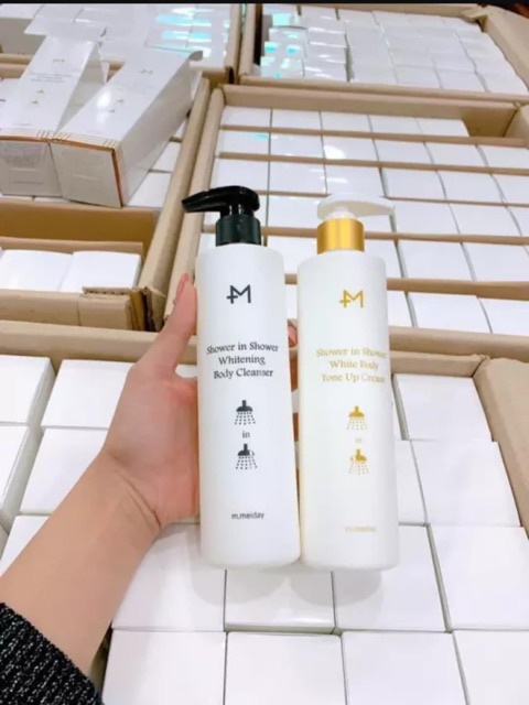 Sữa tắm truyền trắng m.meiday Shower White Body Tone Up Cream Hàn Quốc