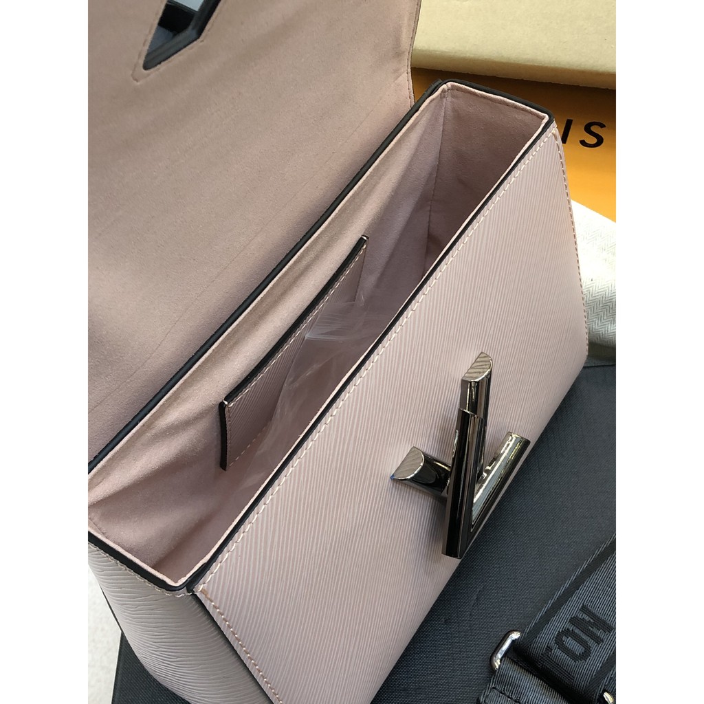 Túi Twist super da tăm màu hồng size 23cm