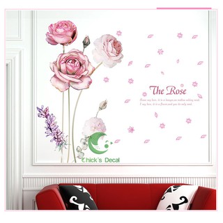 Decal dán tường Bông hoa hồng