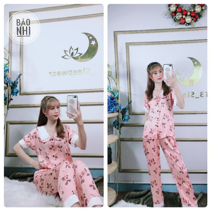 chuyên sỉ - bộ dài pijama lụa Latin cao cấp