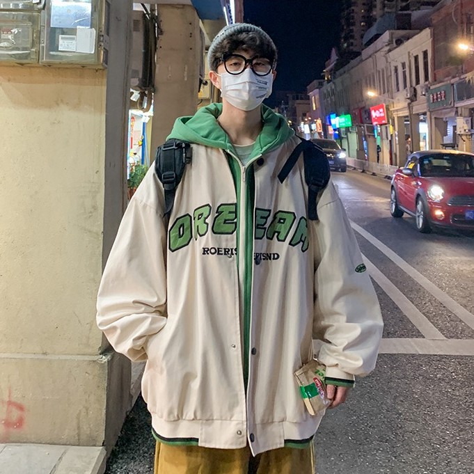 Áo khoác giả hai lớp có mũ trùm đầu phong cách Hàn Quốc dành cho nam