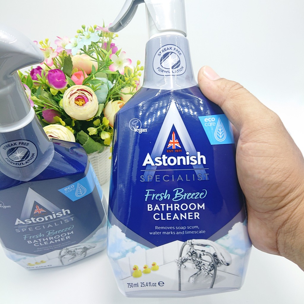 Bình Xịt Tẩy Vết Bẩn Phòng Tắm Đồ Dùng Inox Astonish 750ml Hiệu Quả Với Vòi Tắm Bồn Tắm Mặt Đá Ceramic Vách Kính