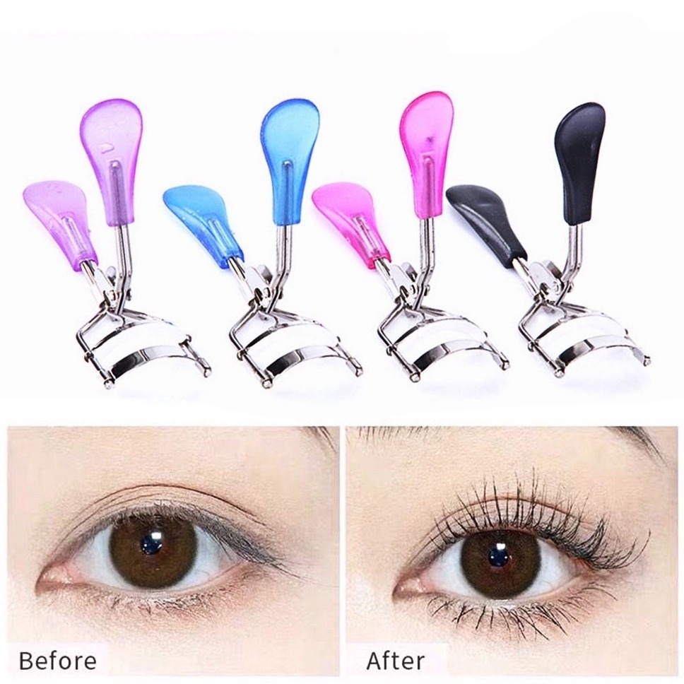Multi-colored handle and padded eyelash curler