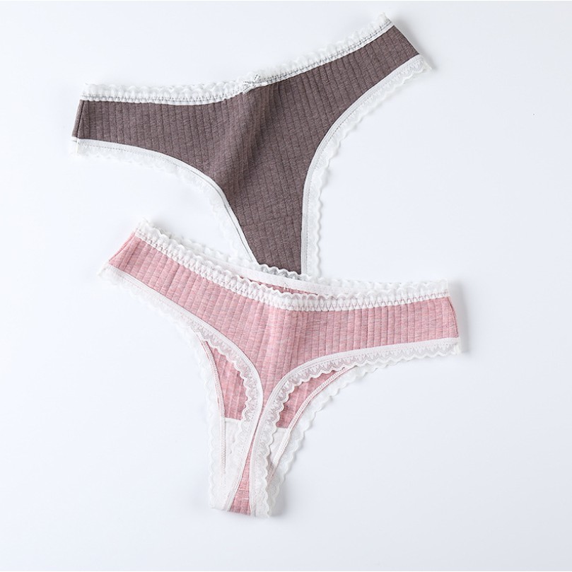 Quần Lọt Khe Cotton Viền Ren Mềm Mại Thoáng Khí Co Giãn Tốt P194
