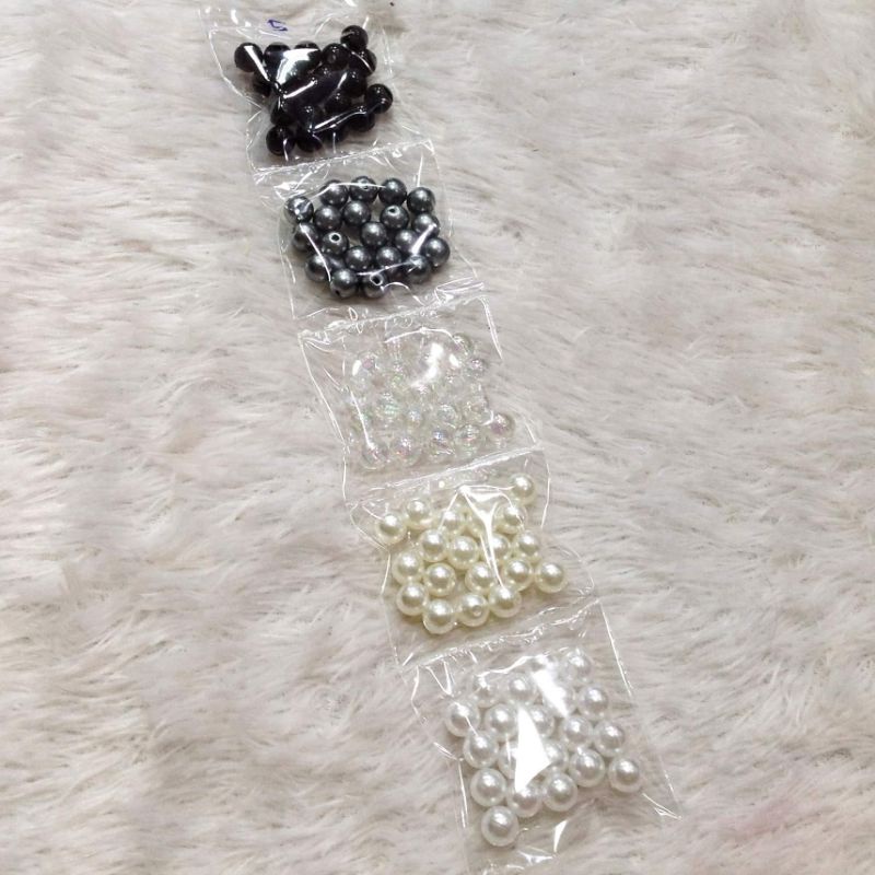 COMBO SIÊU TIẾT KIỆM - Gói 100 hạt cườm trai nhựa size 8mm theo tone màu xỏ vòng thời trang phong cách vintage