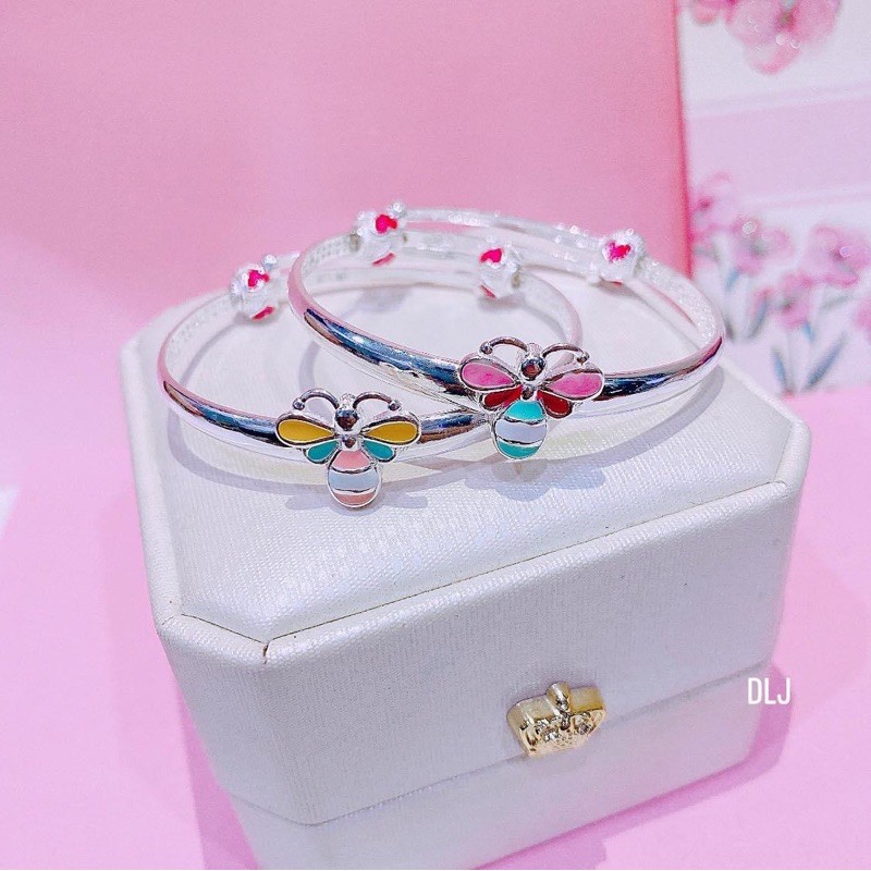 Lắc tay bạc cho bé, Mẫu mã siêu đáng yêu Món quà ý nghĩa dành tặng bé Mainomi Shop Bạc Xinh