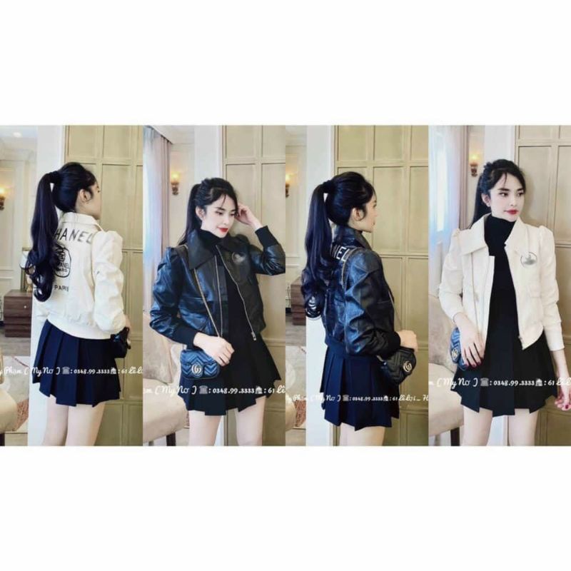 Áo khoác da nữ dáng croptop phong cách ulzzang Hàn Quốc | BigBuy360 - bigbuy360.vn