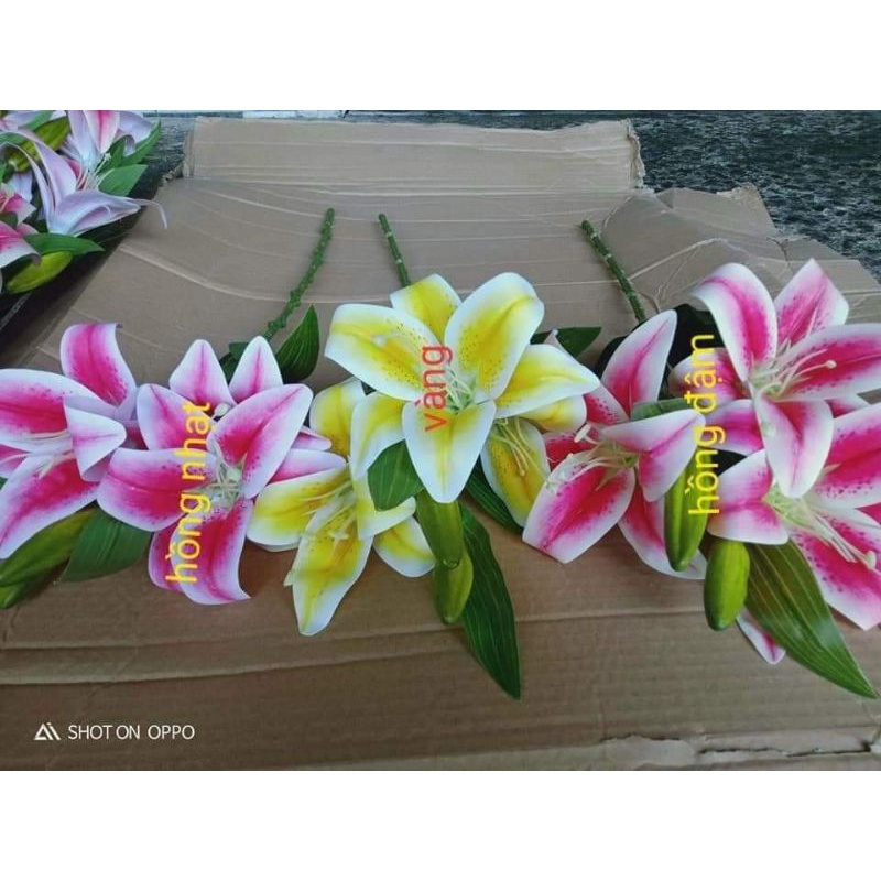 Hoa ly cao su-dài 60cm-hoa giả ,hoa lụa