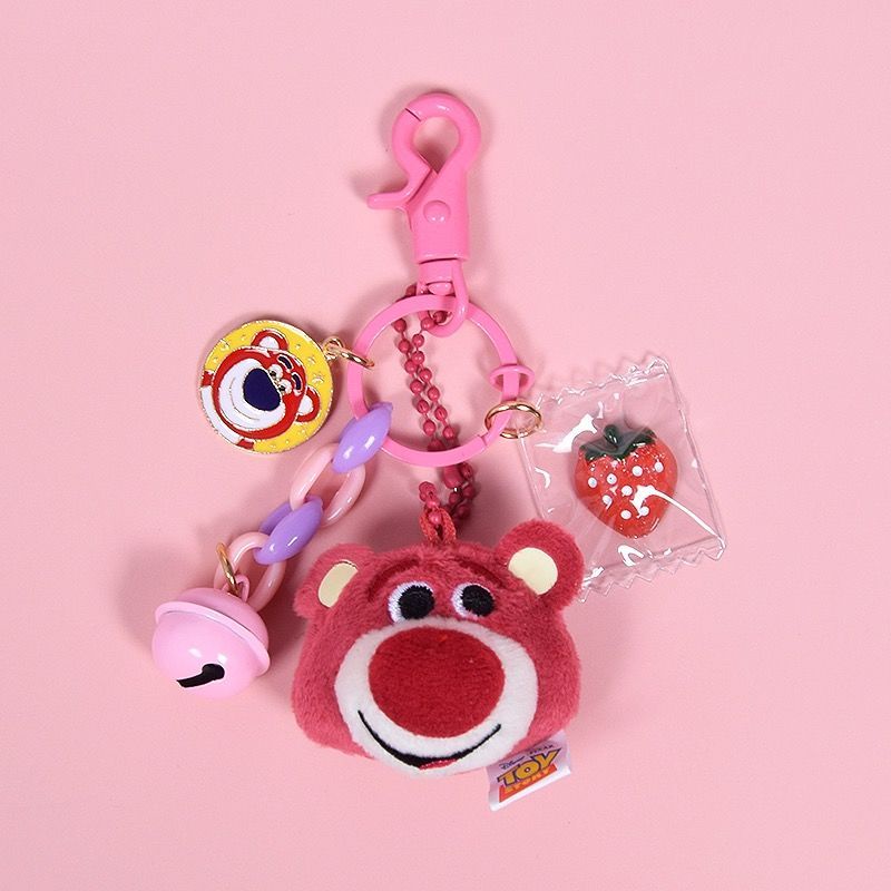 Móc Khóa Hình Gấu Dâu Tây Hoạt Hình Dễ Thương