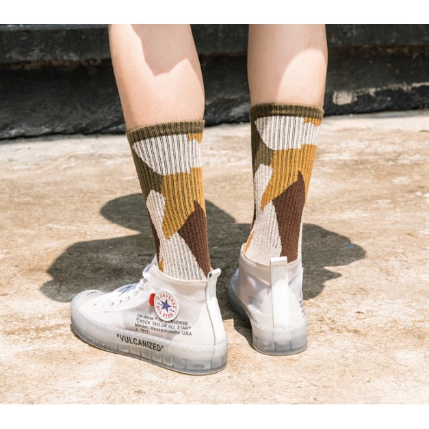 Vớ cổ cao Unisex phong cách ngụy trang, thể thao, đường phố, năng động.