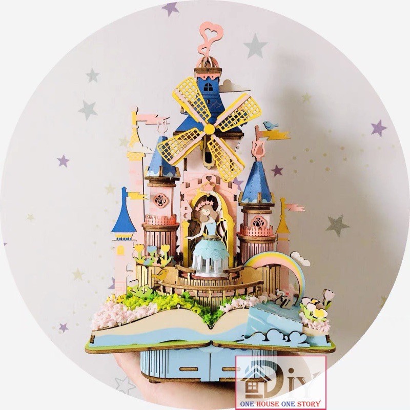 Mô hình lắp ráp bằng gỗ 3D DIY Mô hình LÂU ĐÀI MA THUẬT MAGIC CASTLE (KÈM CÓT NHẠC) - ROBOTIME - Quà tặng tự làm bằng gỗ