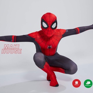 Quần áo người nhện hoá trang siêu nhân halloween trẻ em Maki SpiderMan đỏ. HTS41