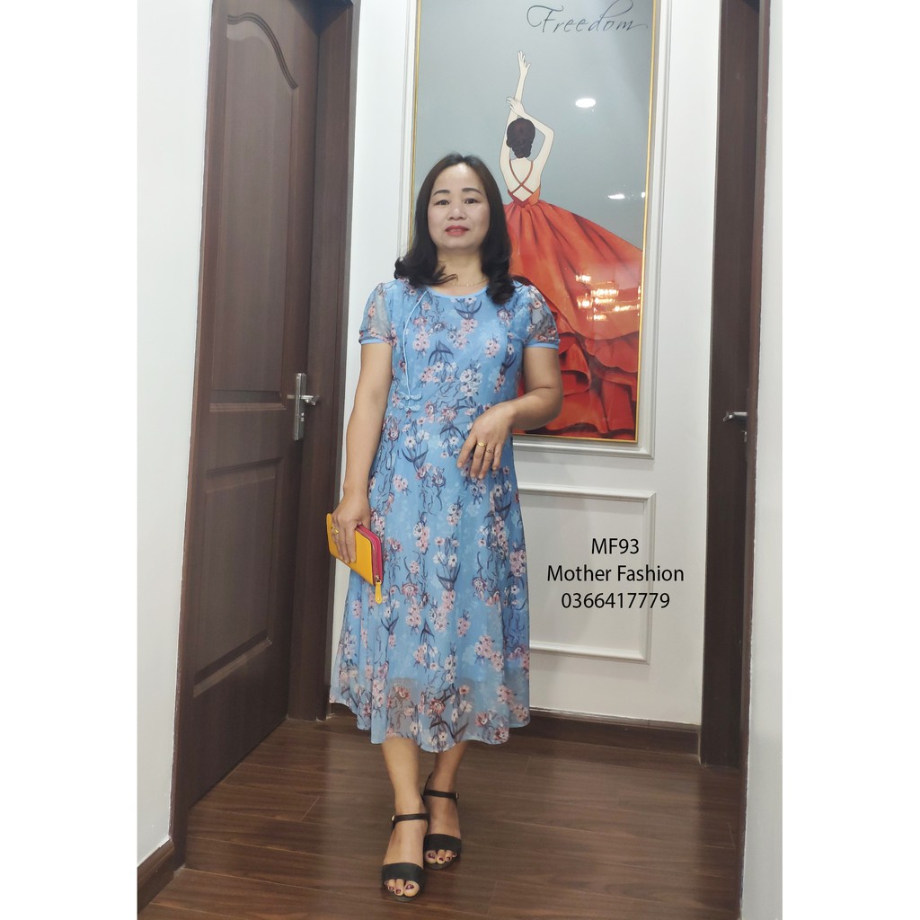 Đầm trung niên cao cấp, váy nữ trung niên. váy quý bà trung tuổi cho mẹ cho bà MF93