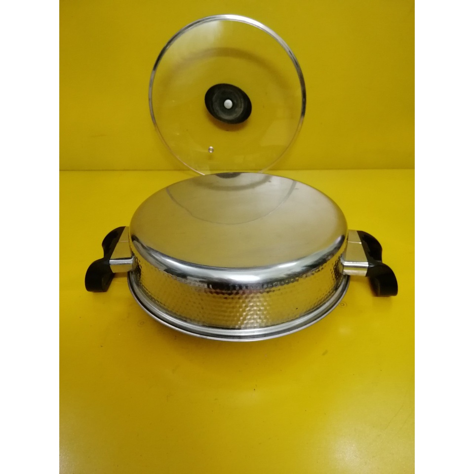 Nồi lẩu (chảo) inox nội địa Nhật, size 25cm, cao 6cm (mã 787), Dùng được bếp từ