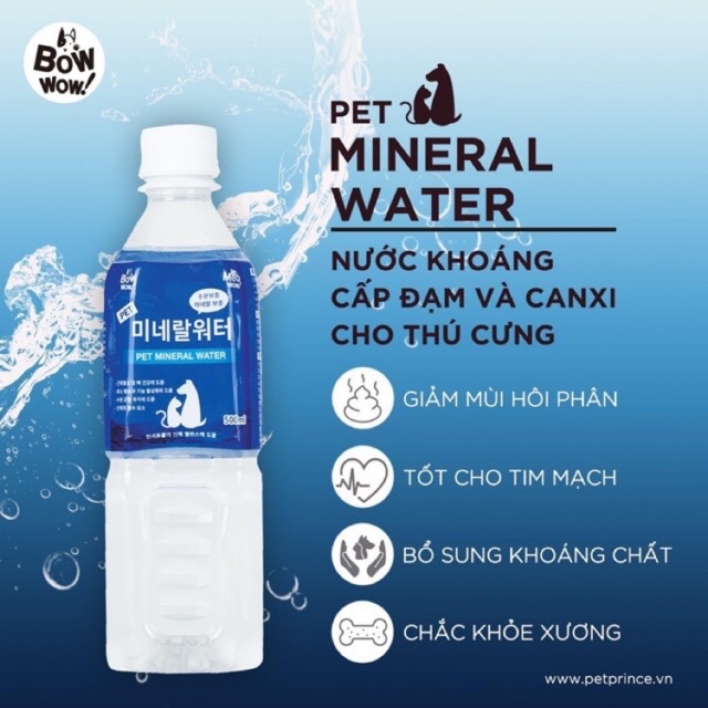 [Mã 55FMCGSALE1 giảm 10% tối đa 40K đơn 250K] Nước Khoáng Cung Cấp Đạm &amp; Canxi Cho Chó Mèo 500ml