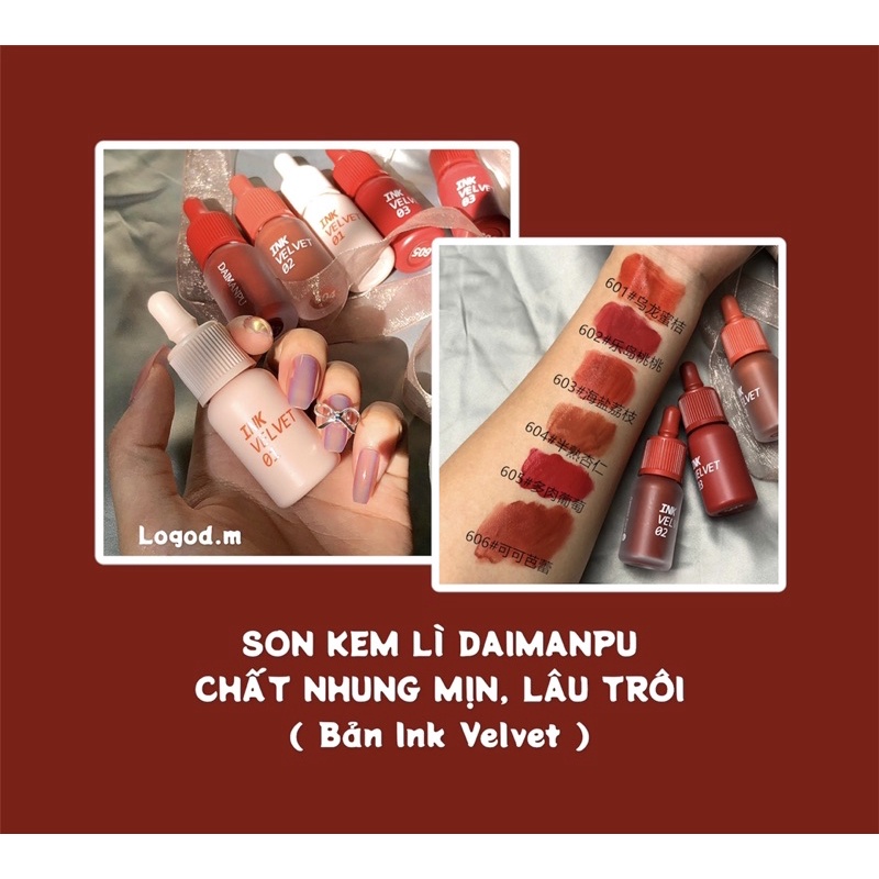 🌷XẢ KHO🌷Son Kem Lì Daimanpu Chất Nhung Mịn, Lâu Trôi - Logod.m