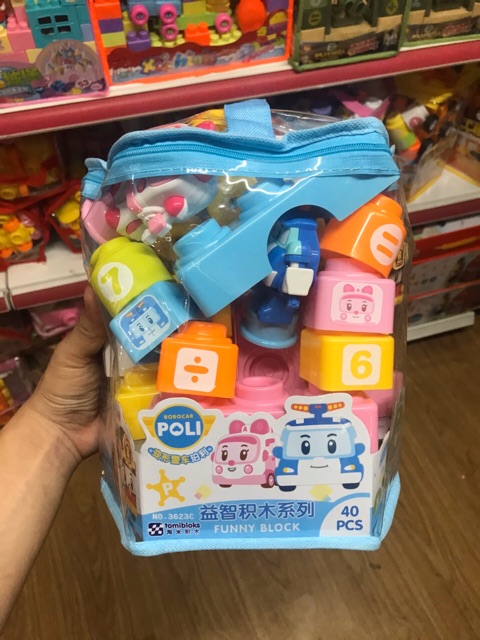 Đồ chơi cho bé - Xếp hình 34 chi tiết nhân vật hoạt hình robocar poli